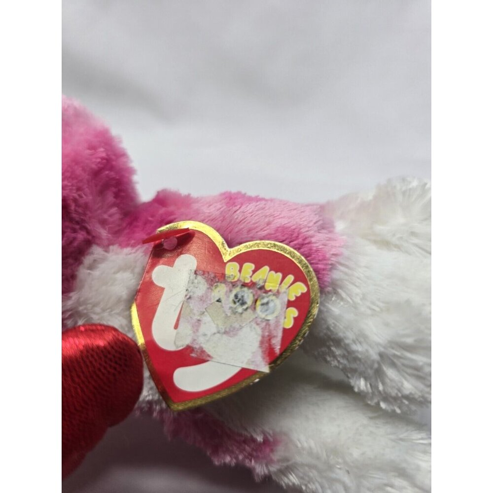 Ty Beanie Boo “Romeo” the Pink Dog Holding Heart (6 inch) Vintage Beanies - Picture 3 of 12